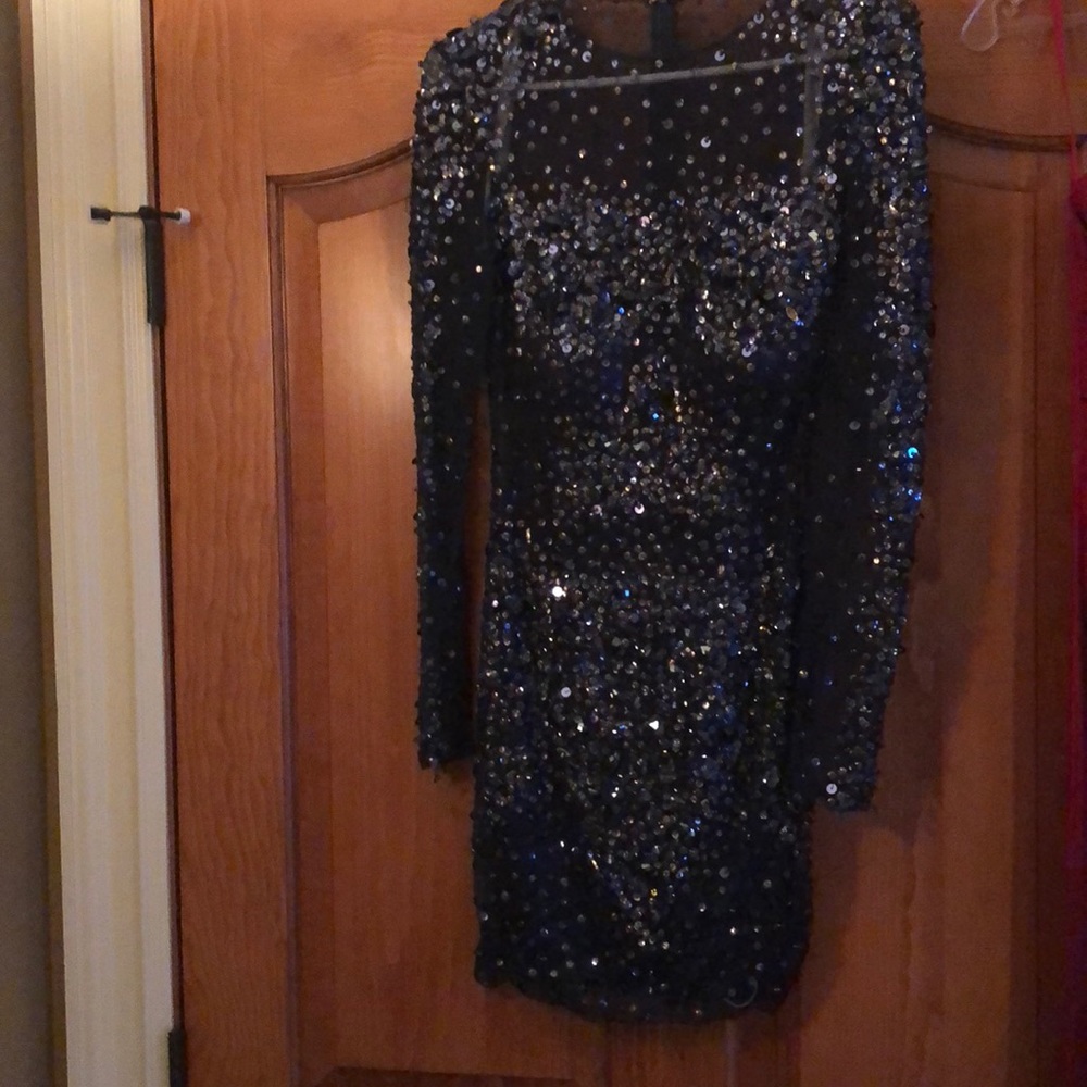 Navy sheer cocktail